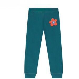 Stella McCartney kids joggers with flower logo detail size 4- teal